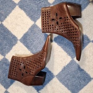 Matisse Brown Ankle Boots with Cutout Design